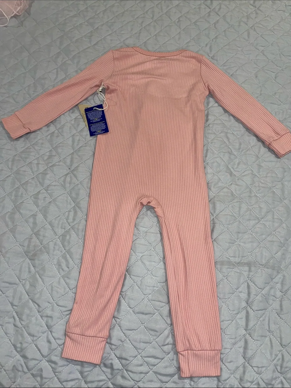 Carter's Peach & Bearpaw Dusty Pink Romper with Ruffle Footless Sleeper